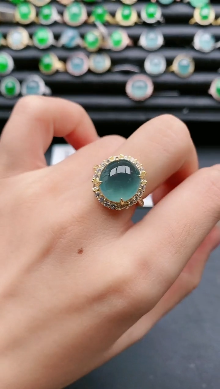 【闪购商品】翡翠戒指银S925镶嵌111111111