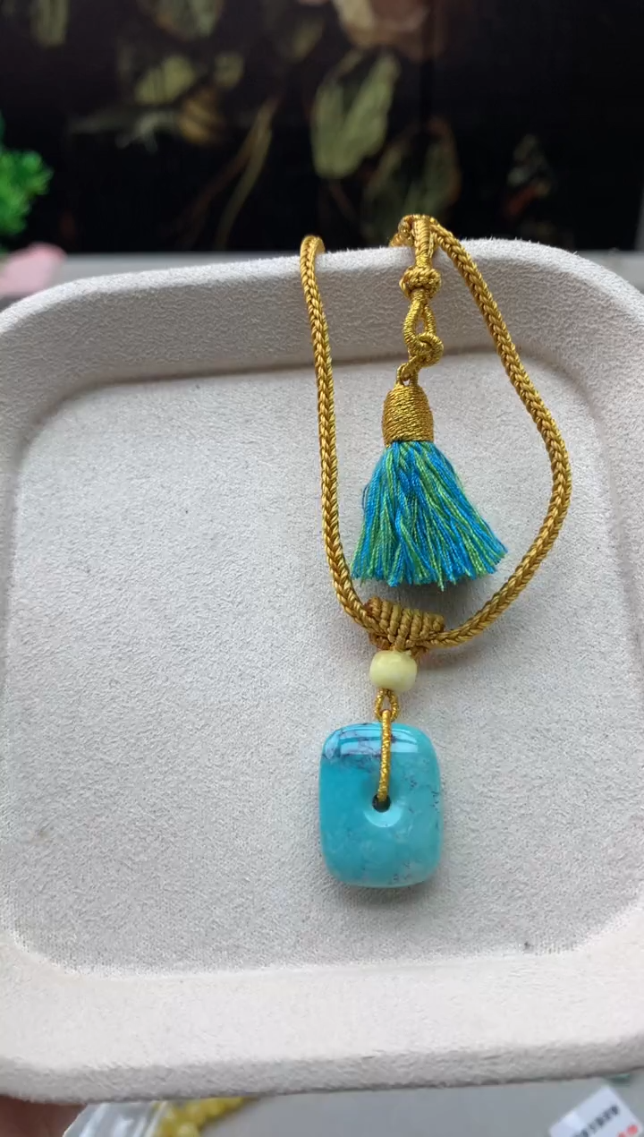 未镶嵌绿松石锁骨链E197