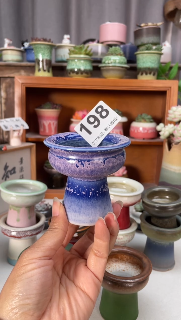 瓷片爱***猫198知木小芳花盆