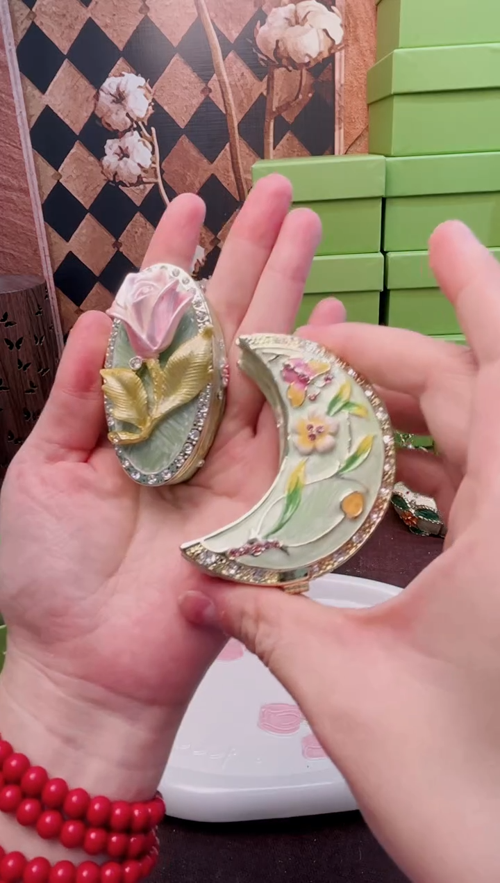 锌合金珐琅彩首饰盒摆件默认微瑕不退不换～
