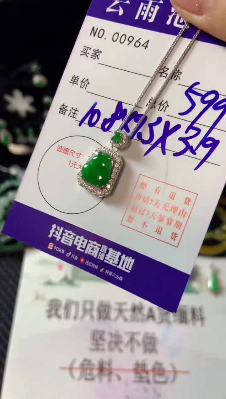 【闪购商品】翡翠颈饰银S925镶嵌翡翠