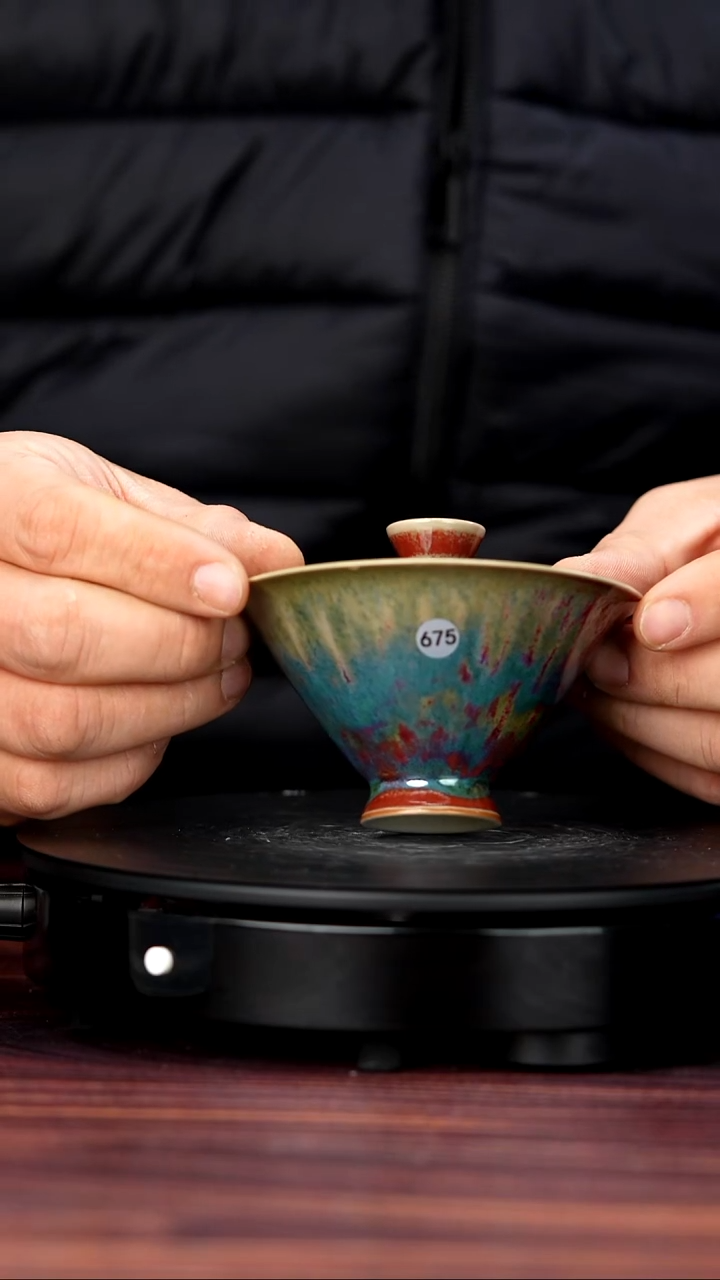 摆件钧瓷675#李盼龙一级品原矿钧瓷盖碗