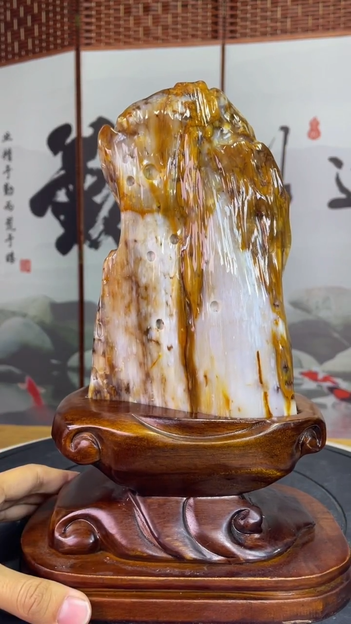 未镶嵌珠宝奇石硅化玉高30