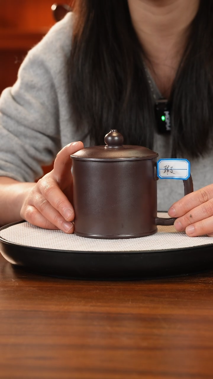 【闪购商品】紫砂茶杯宜兴原矿紫砂石红老板被盖杯微瑕