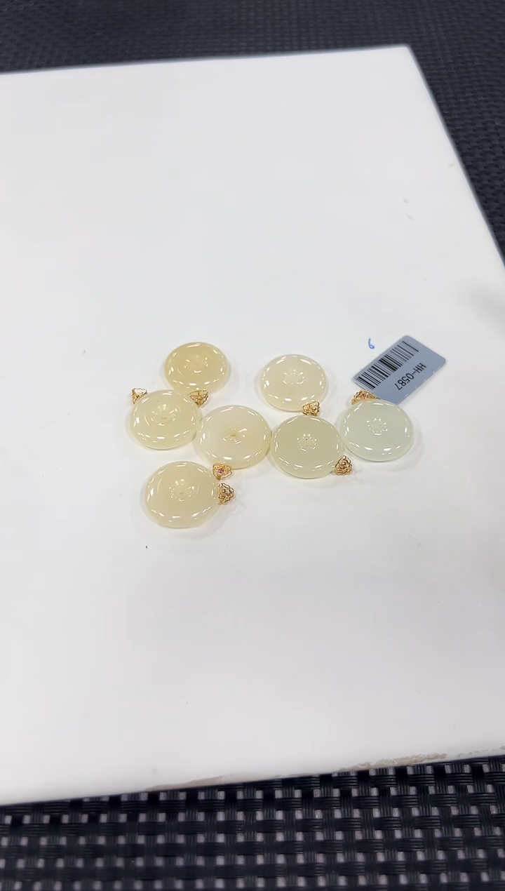 和田玉18K金镶嵌颈饰（多样性发一件）0587