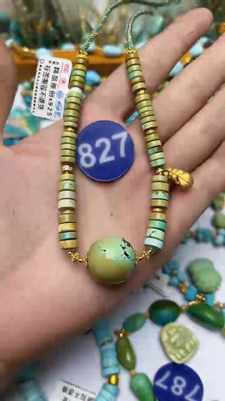 【闪购商品】绿松石项链银S925镶嵌827