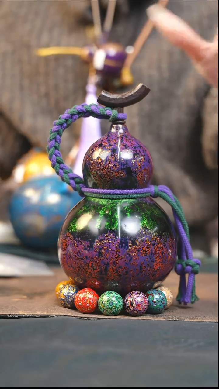 【闪购商品】XV273大漆酒葫芦不包手串及旋转底座