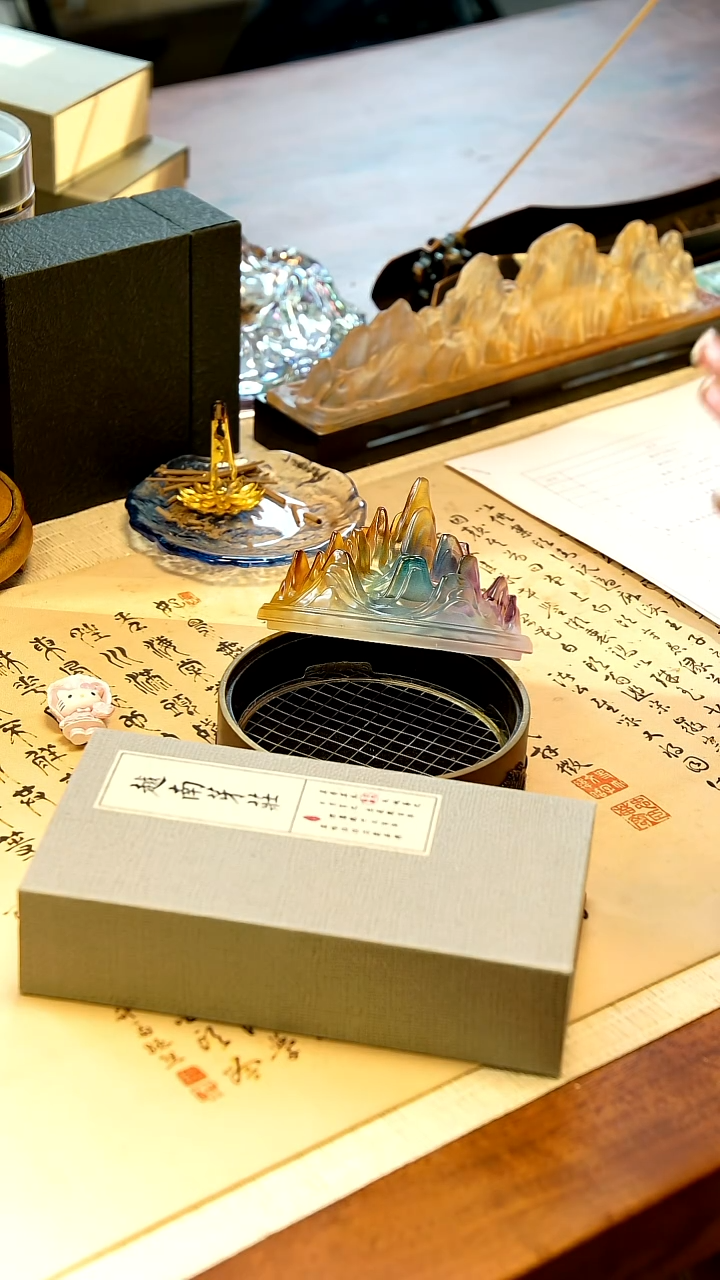 线香盘香+千里江山香炉