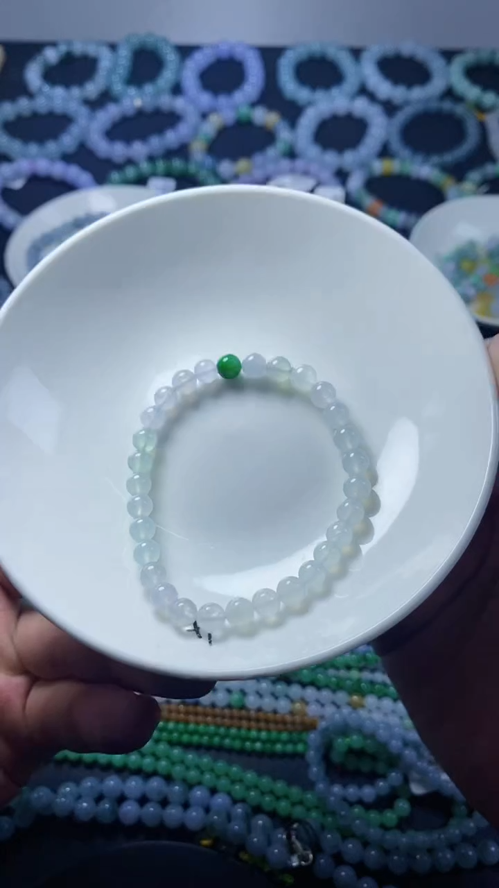 【闪购商品】翡翠散珠白冰翡翠手串