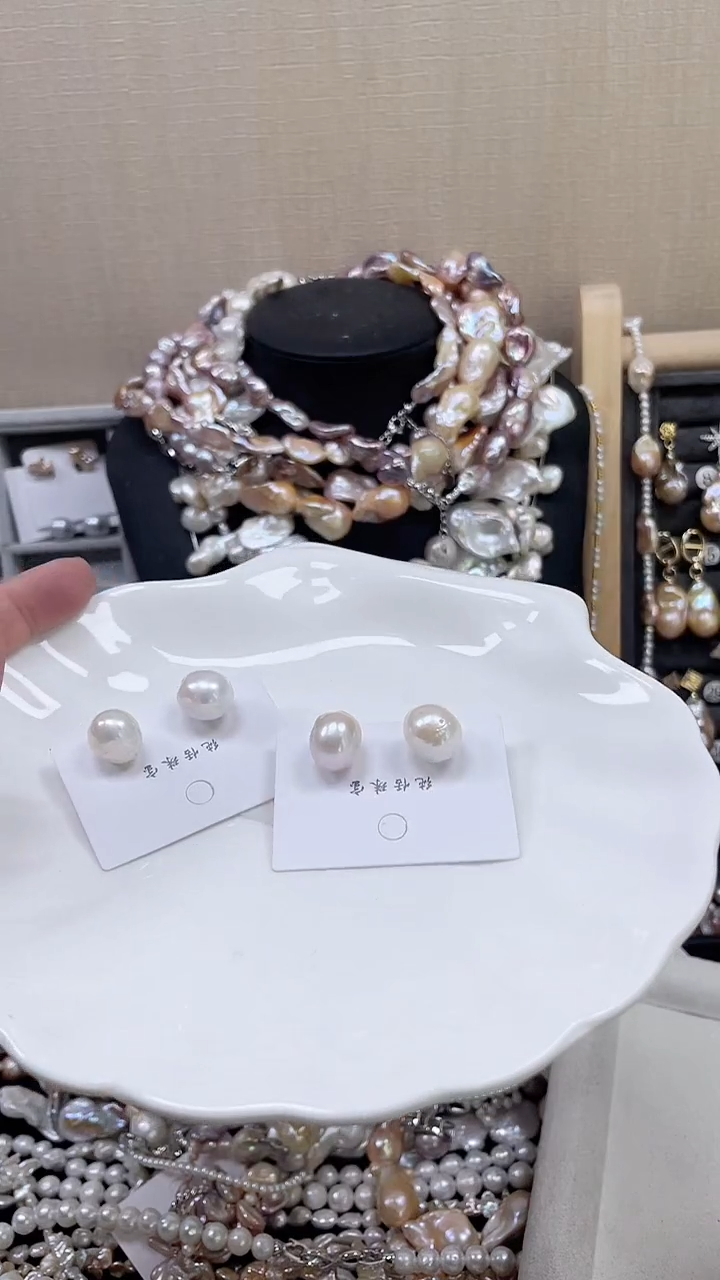 未镶嵌耳饰淡水珍珠【纯恬饰品】（多样性发货发一）