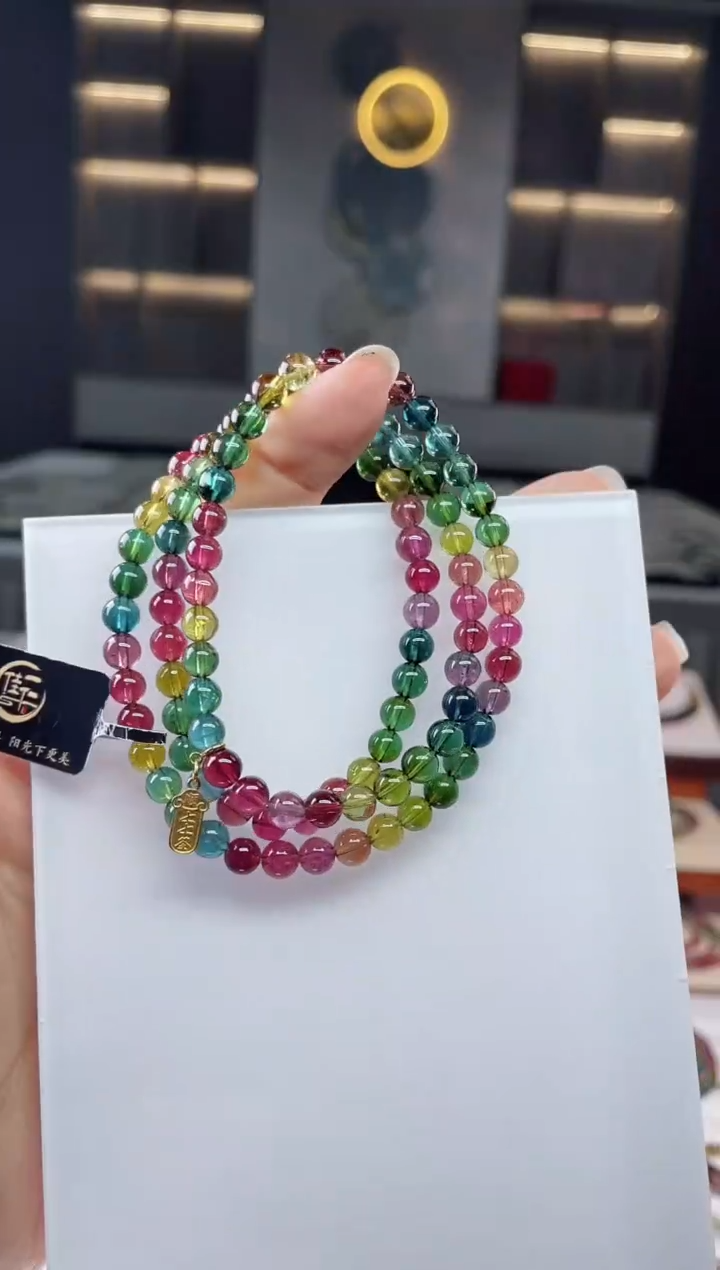 未镶嵌老矿碧玺三圈手串5mm+碧玺（多样性发一条）Q