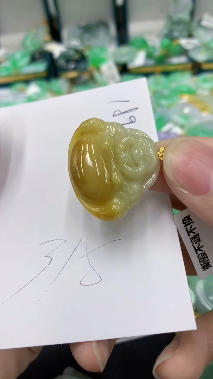 翡翠18K金镶嵌颈饰11111111