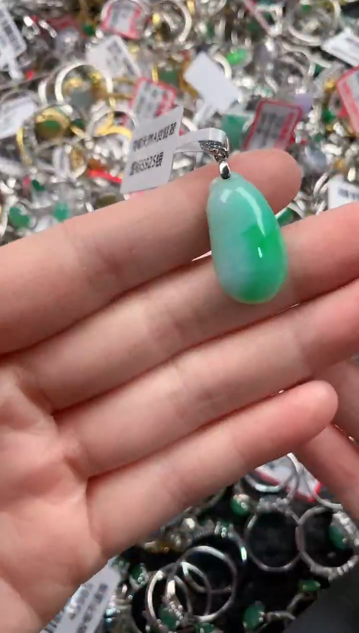 银S925镶嵌戒指翡翠999                1