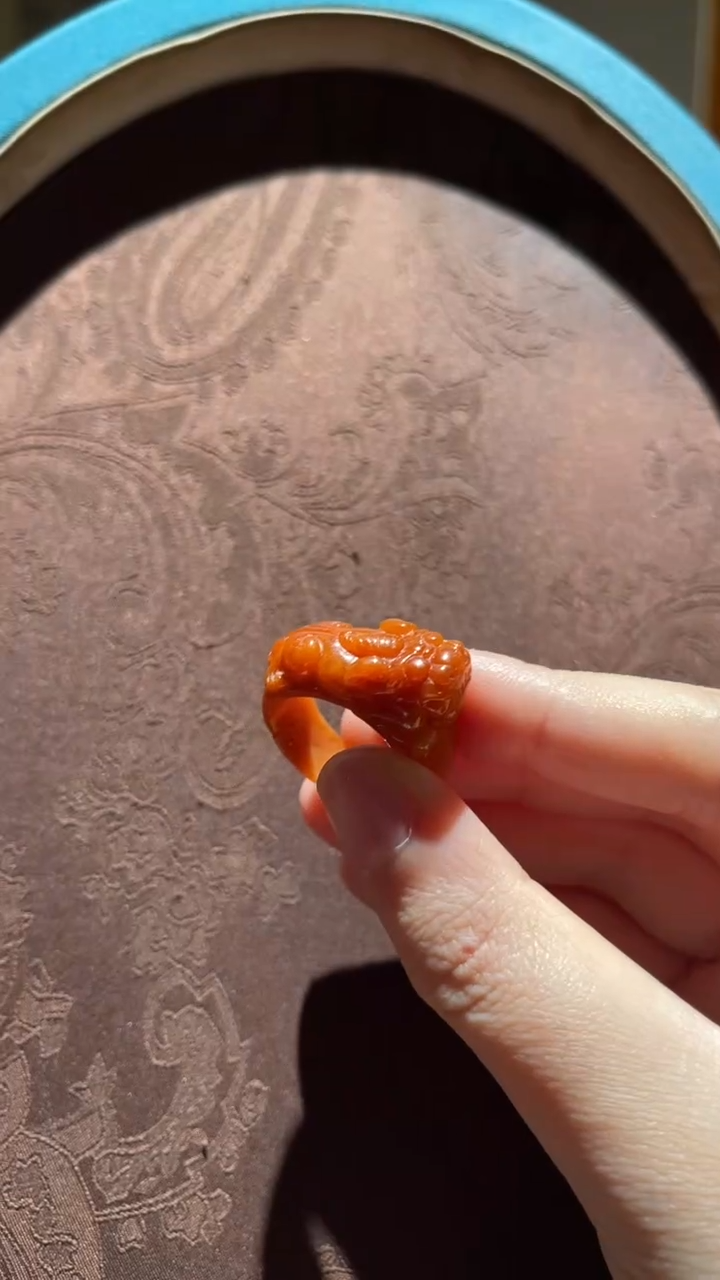 翡翠戒圈未镶嵌红翡绿翠