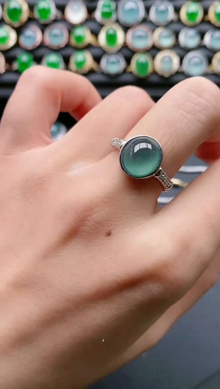 【闪购商品】翡翠戒指银S925镶嵌1111111