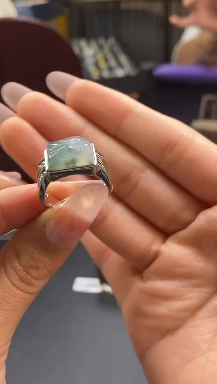 颈饰银S925镶嵌翡翠纾*16910