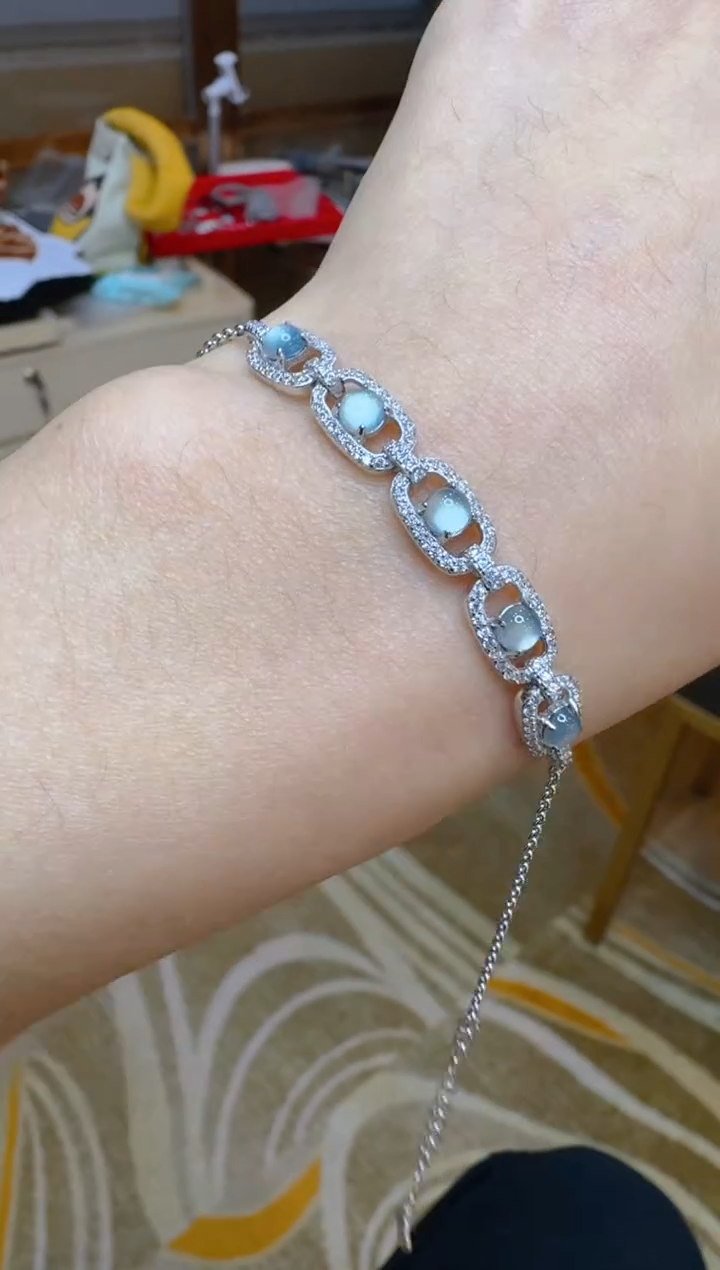 银S925镶嵌手链翡翠多样性团购发一件