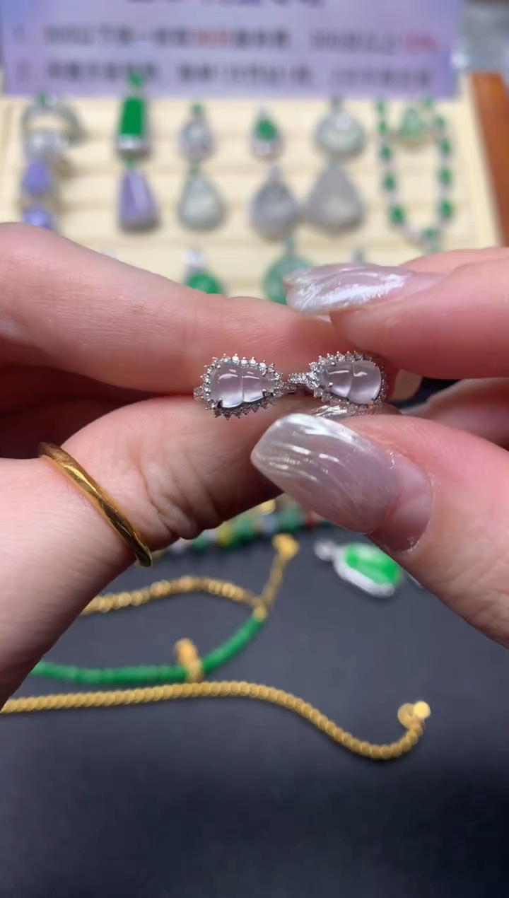 【闪购商品】翡翠耳饰18K金镶嵌耳饰|2800+280