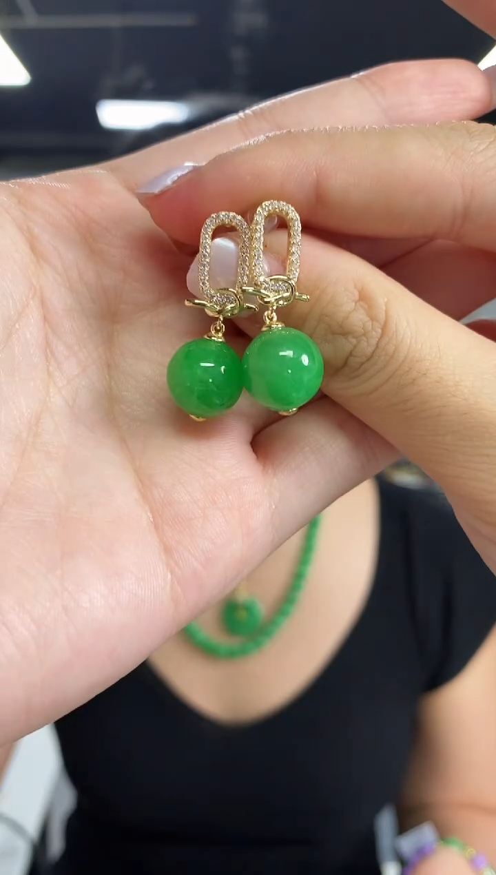 翡翠银S925镶嵌耳饰闪购链接  多样性发其一颜色微差