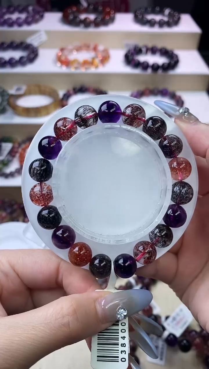 水晶手链未镶嵌黑加仑超七10m+