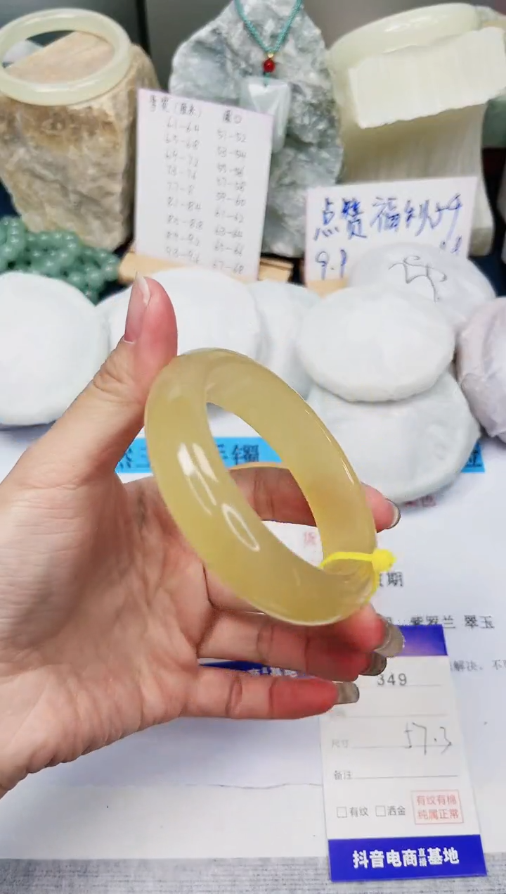 【闪购商品】石英质玉手镯未镶嵌349-财气镯-圈口57