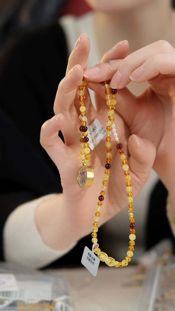 琥珀颈饰未镶嵌E21琥珀项链