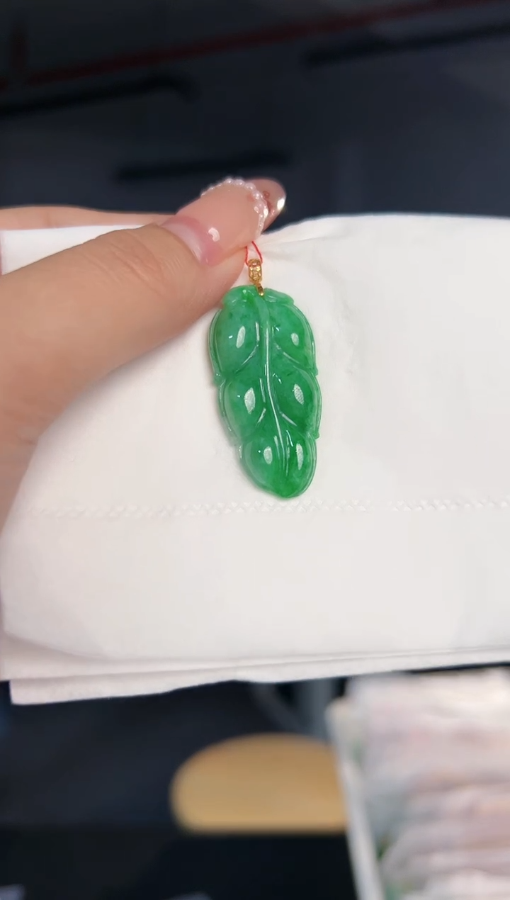 【闪购商品】翡翠颈饰18K金镶嵌缅料A货翡翠/支持复检/一件