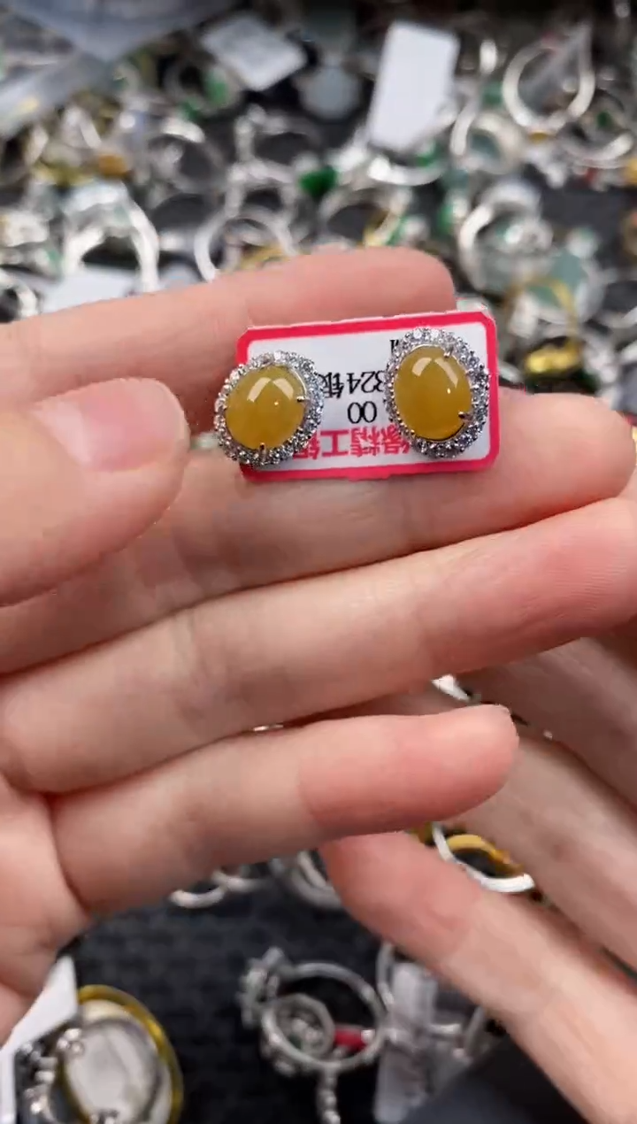 银S925镶嵌戒指翡翠999             8