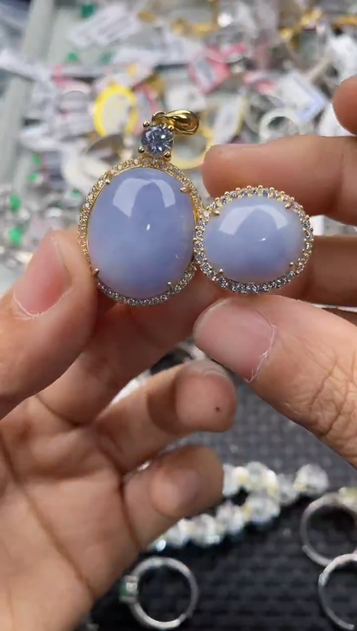 银S925镶嵌戒指翡翠666     1