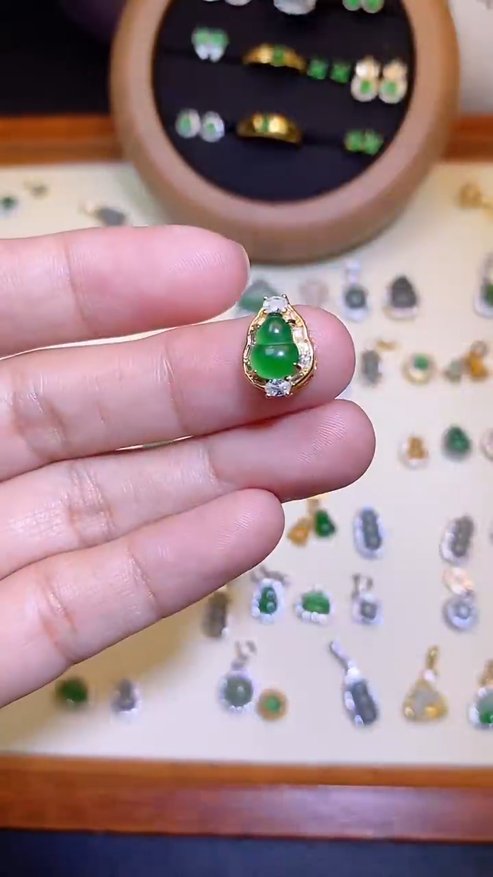 吊坠(不含链)银S925镶嵌翡翠1