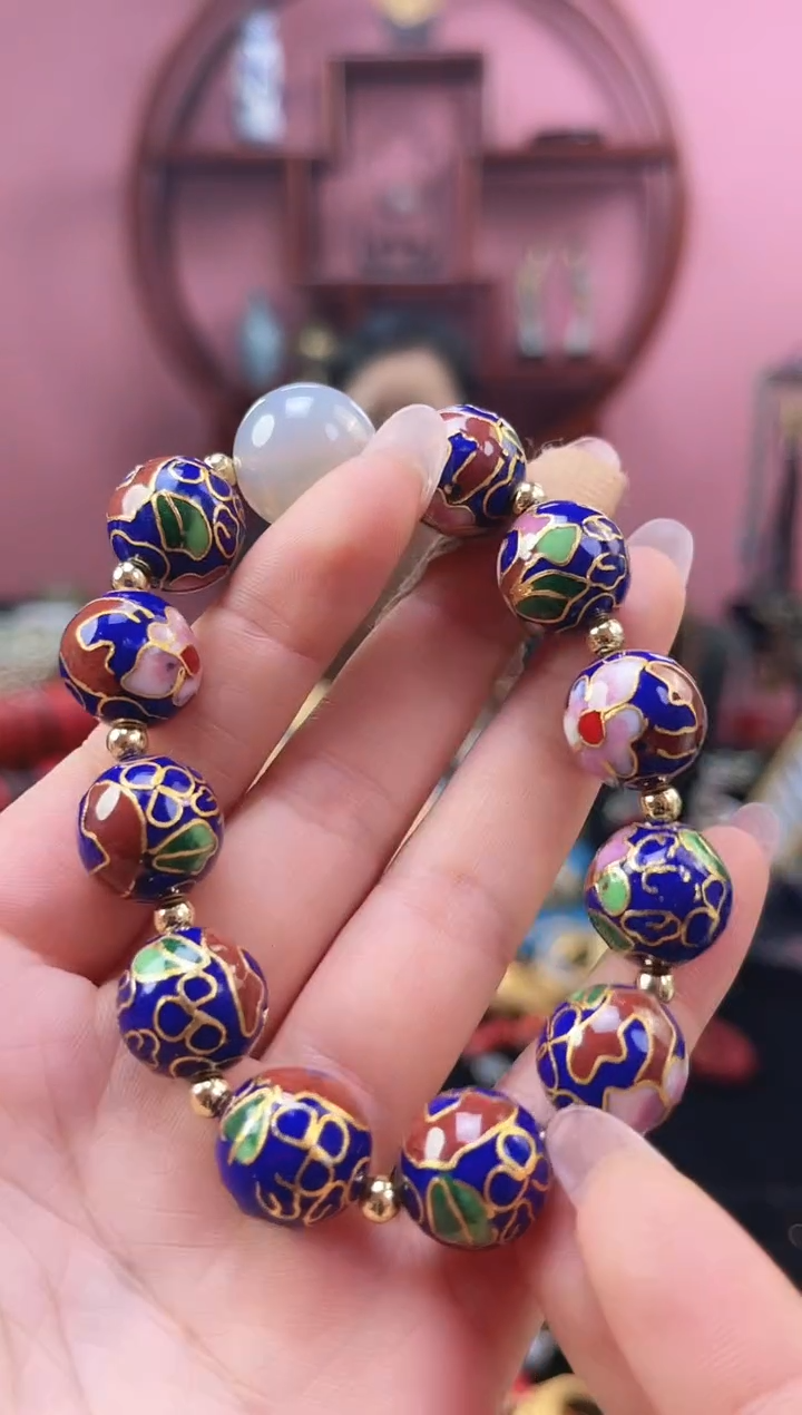 非遗 景泰蓝手串 1.4宝蓝