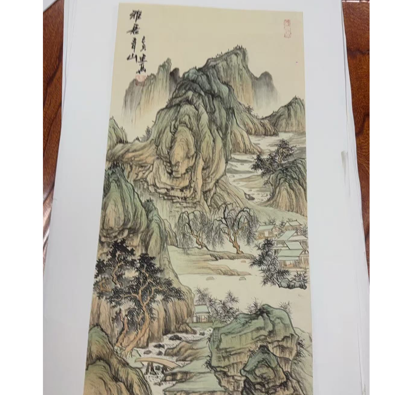 周建真 2.7平尺 雅居青山 手绘 宣纸 B-126