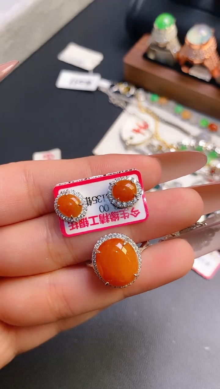 银S925镶嵌戒指翡翠此****二天然