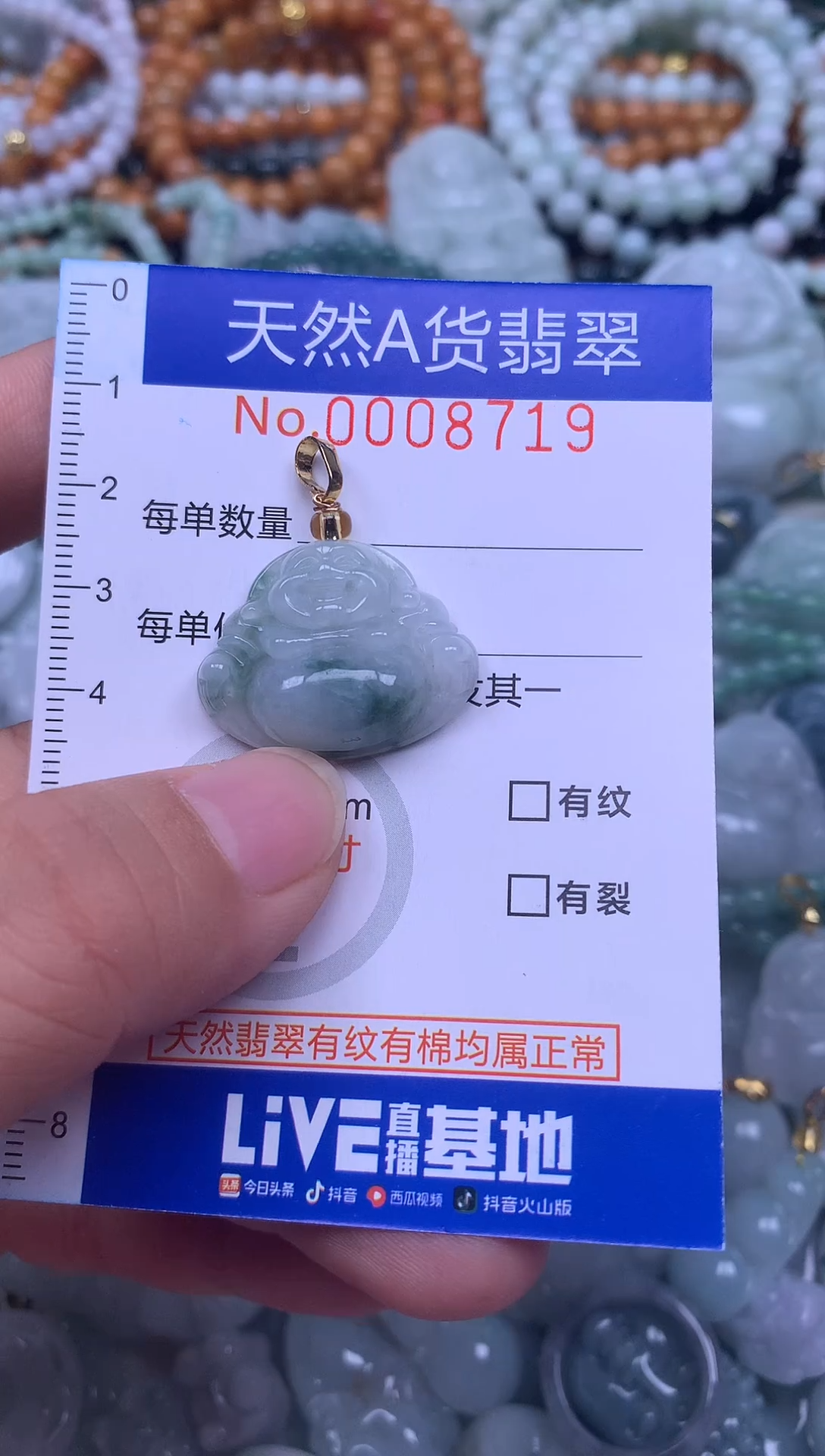颈饰未镶嵌翡翠天然翡翠