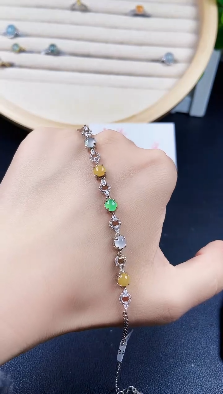 【闪购商品】翡翠手链银S925镶嵌120120120