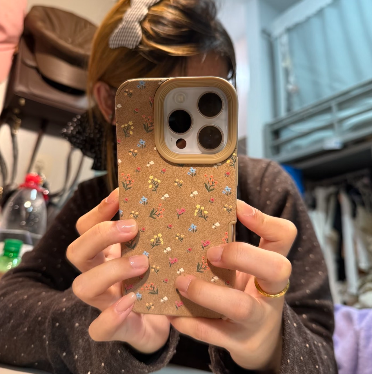 【耐脏不发黄】秋冬花朵适用苹果16promax/17手机壳16/1514女1312软