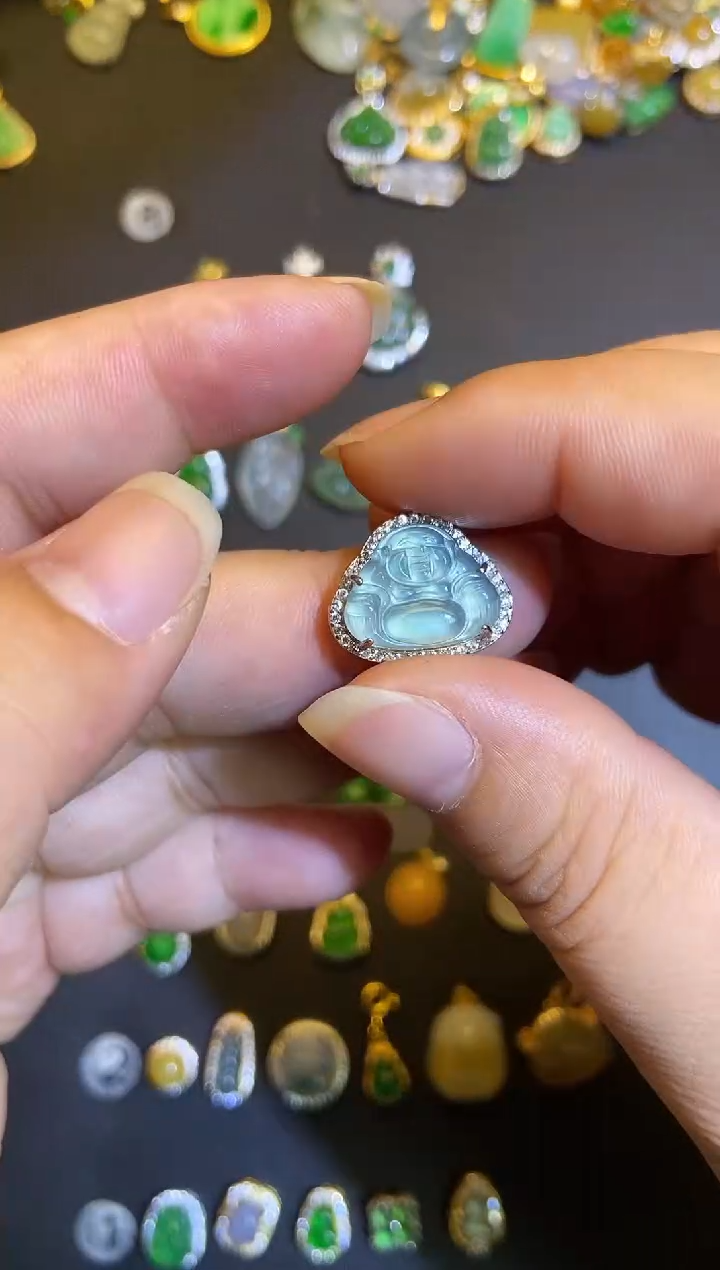 吊坠(不含链)银S925镶嵌翡翠1