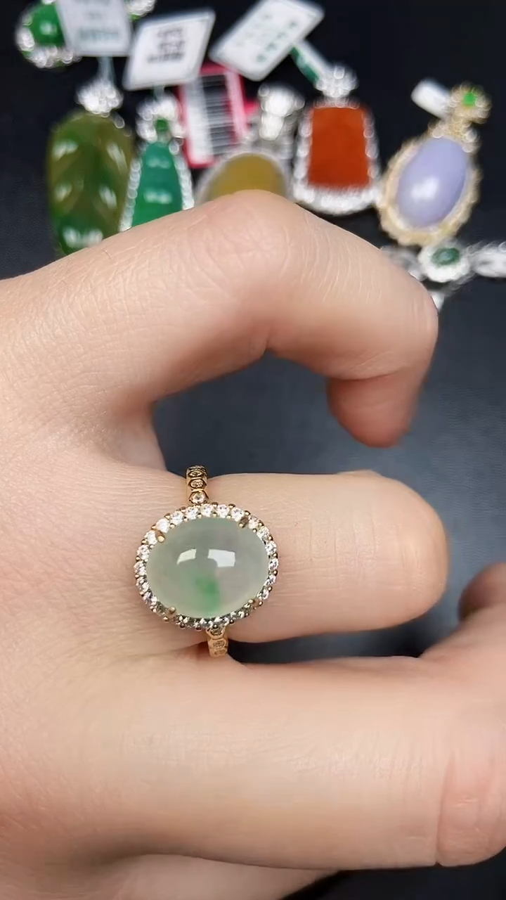 银S925镶嵌戒指翡翠2880