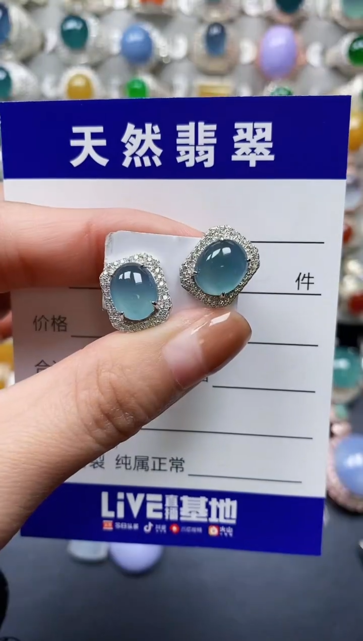【闪购商品】翡翠耳饰银S925镶嵌0117