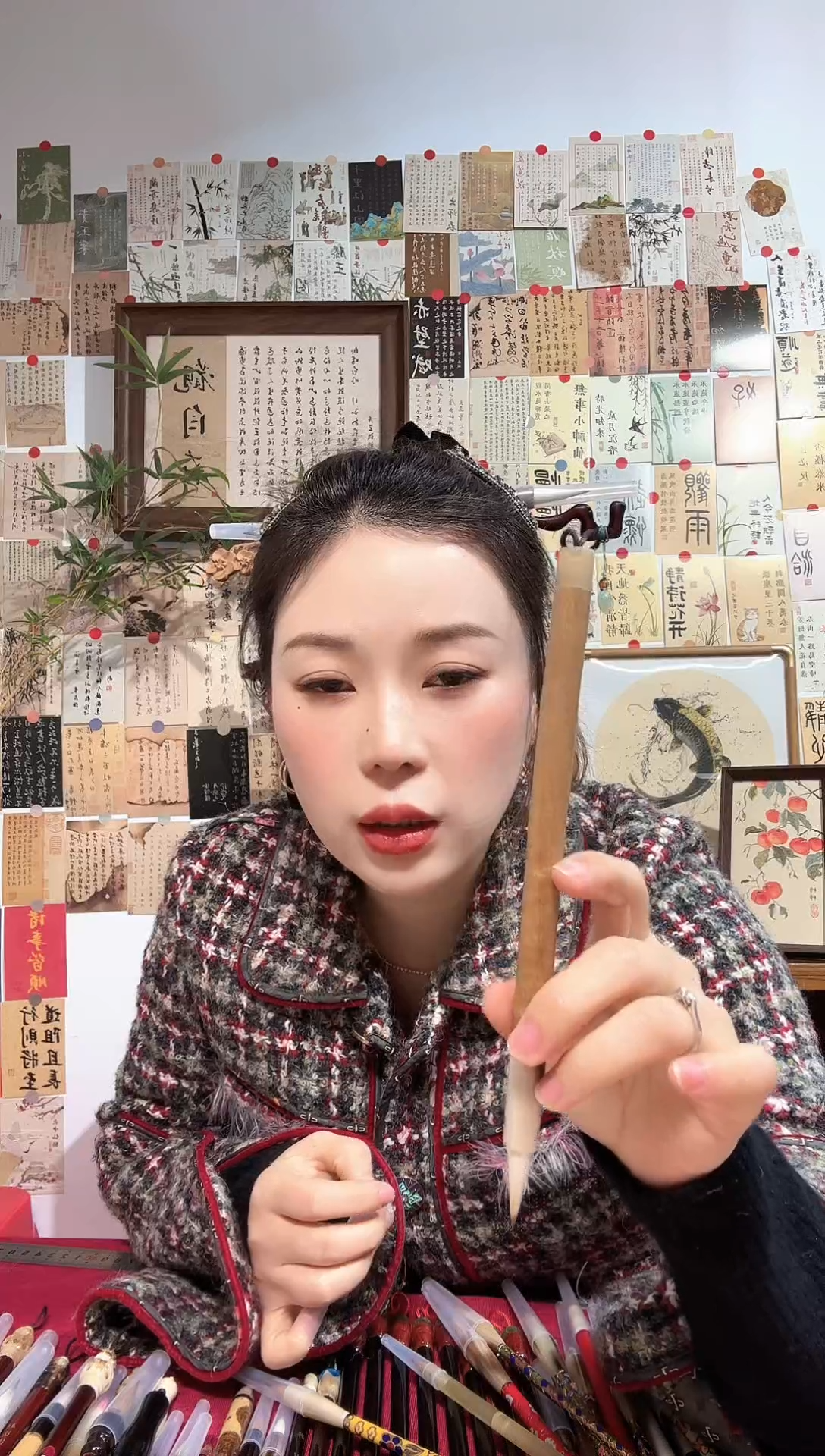 闪14 金丝楠牛角笔杆百百纯兼毫出锋3.2（清水试笔）