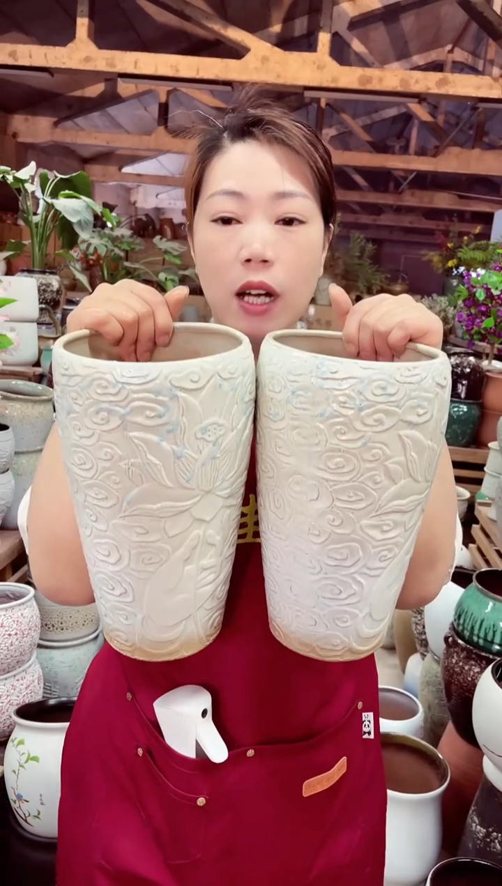 紫砂花盆高28口15