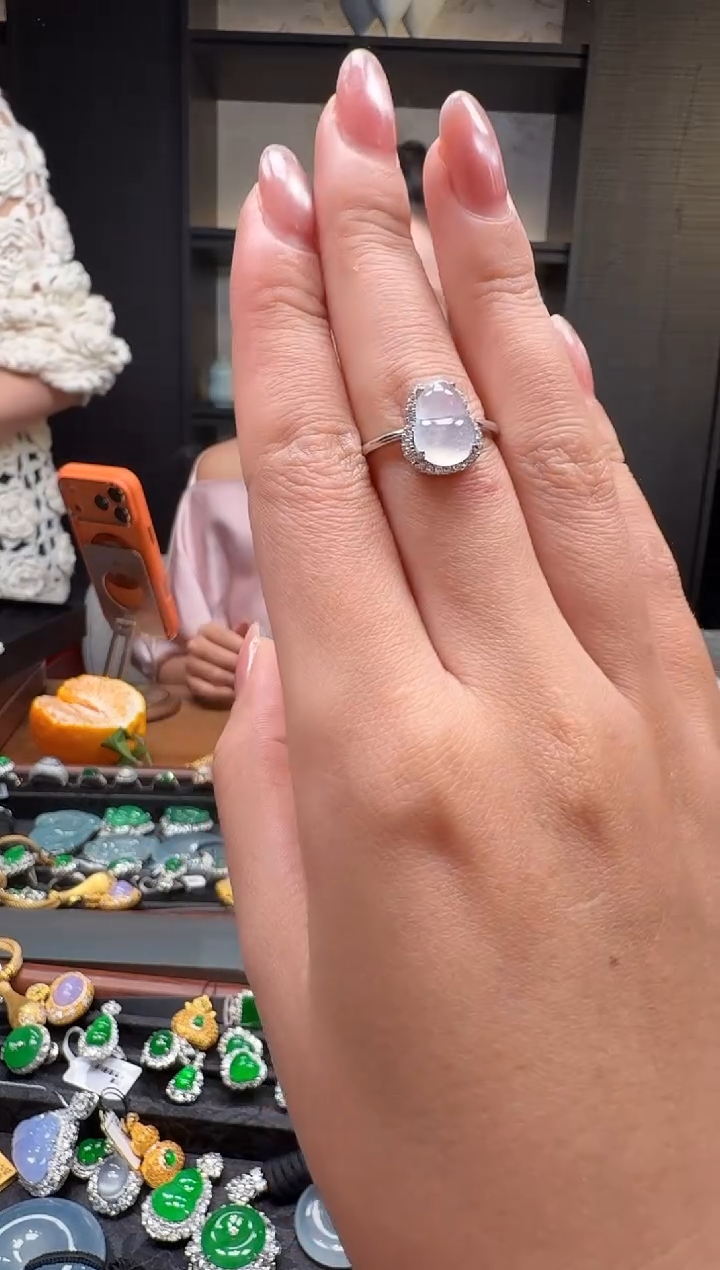 银S925镶嵌戒指翡翠戒指54