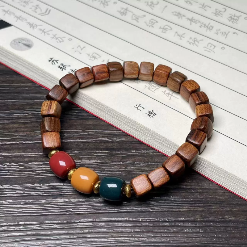 无礼盒  精品黑花梨手串（方块）LQ132