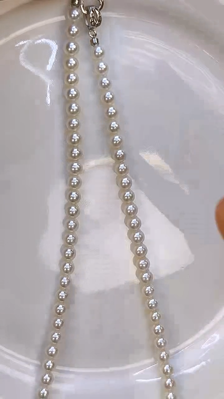 项链银S925镶嵌淡水珍珠5-6