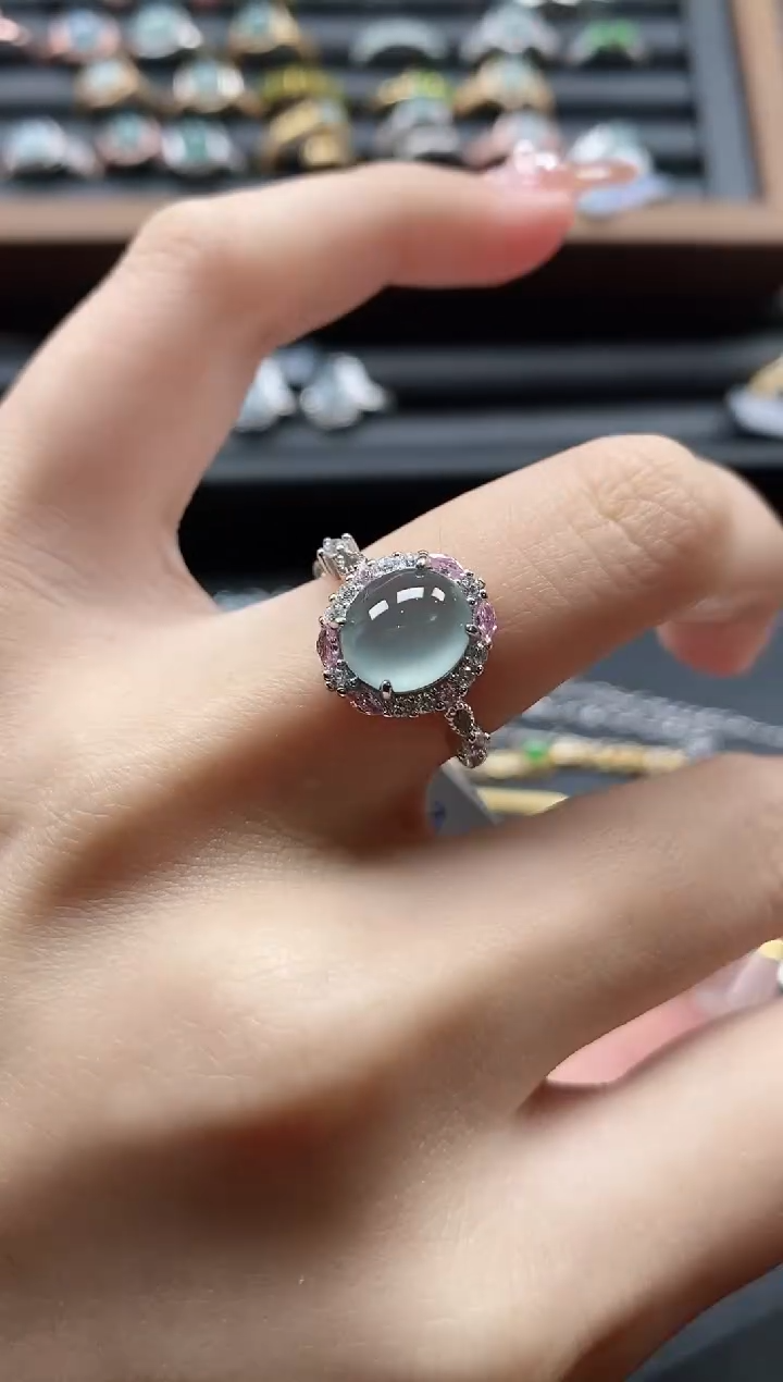 【闪购商品】翡翠戒指银S925镶嵌51151