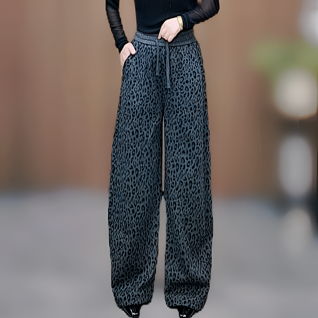 1879灰色豹点弯刀裤 宽松百搭 个性十足 洋气时尚 舒适潮流大气款