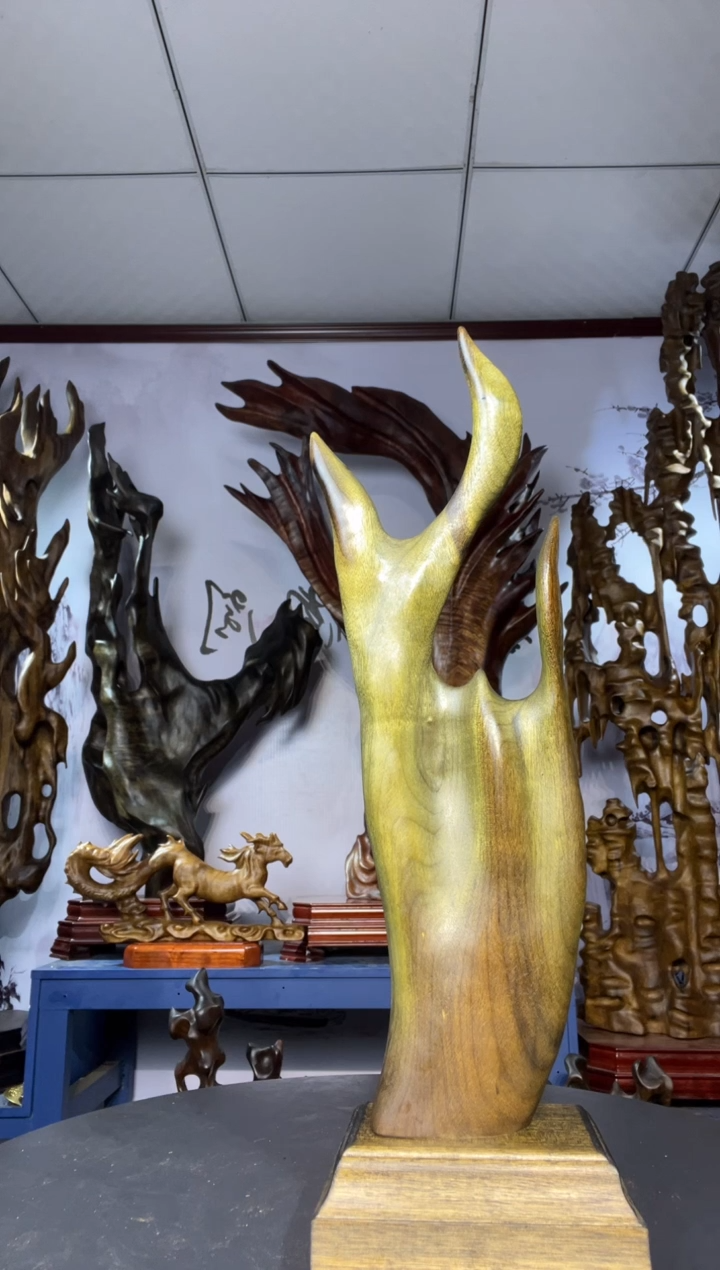 金丝楠木雕款快**生金丝楠木工艺品摆件