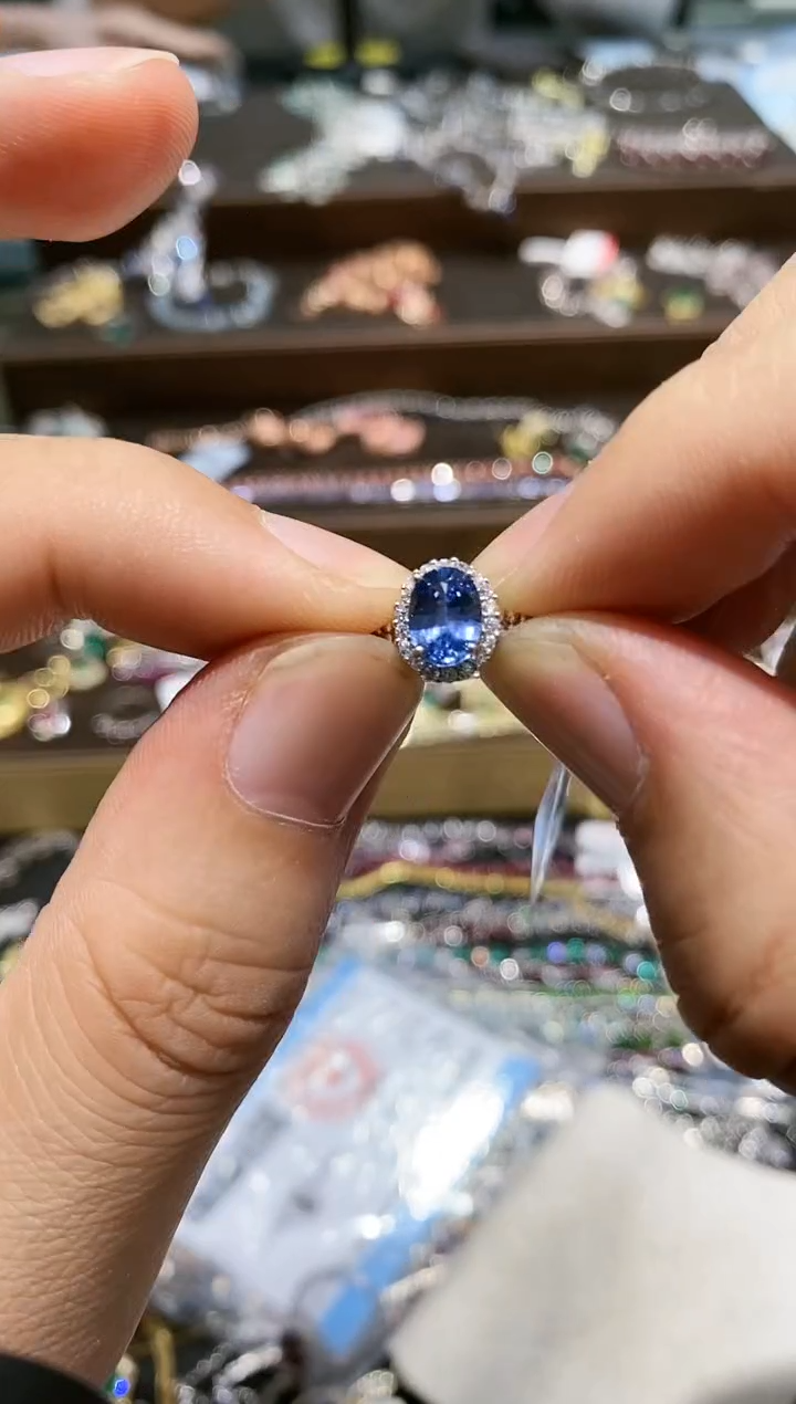 【闪购商品】蓝宝石戒指银S925镶嵌戒指