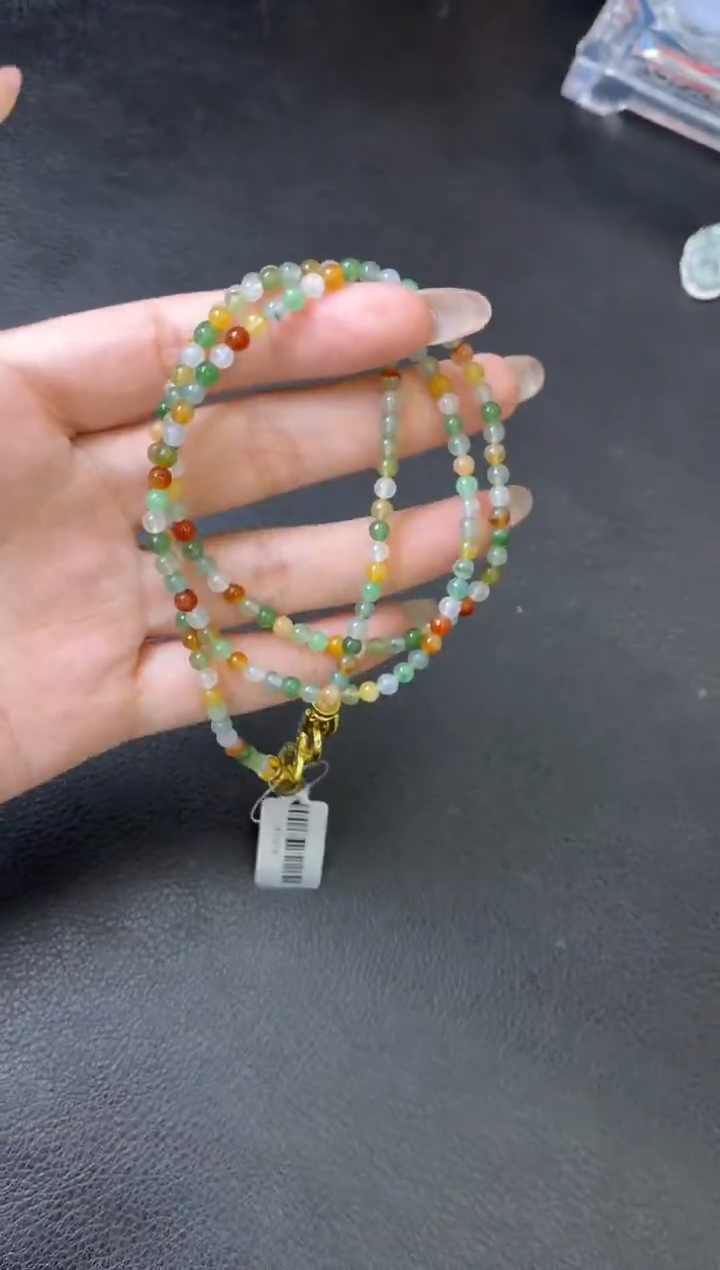 颈饰合金翡翠珠串