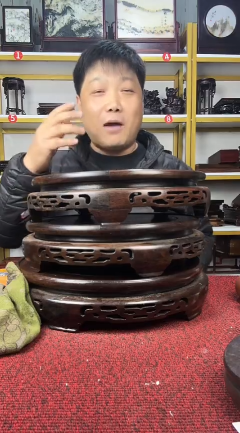 木一*非洲黑檀圆底座30CM/1个  28CM//2个